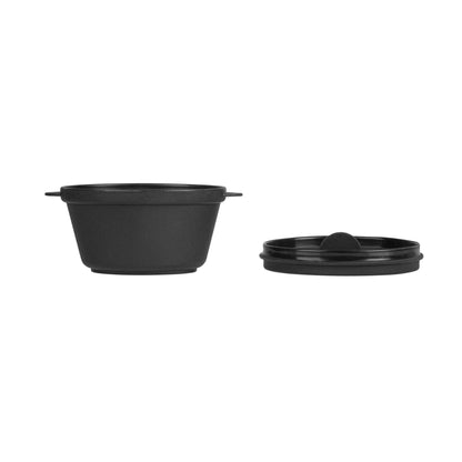 Mini Serve 12 oz Oval Black Plastic Large Kettle Dish - 6" x 4" x 2 3/4" - 100 count box