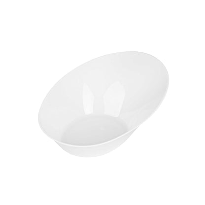 Mini Serve Oval White Plastic Ellipse Dish - 4" x 3" x 1 1/4" - 100 count box