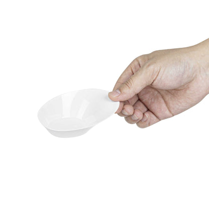 Mini Serve Oval White Plastic Ellipse Dish - 4" x 3" x 1 1/4" - 50 count box