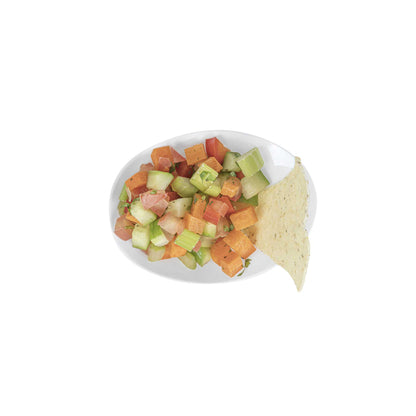 Mini Serve Oval White Plastic Ellipse Dish - 4" x 3" x 1 1/4" - 50 count box