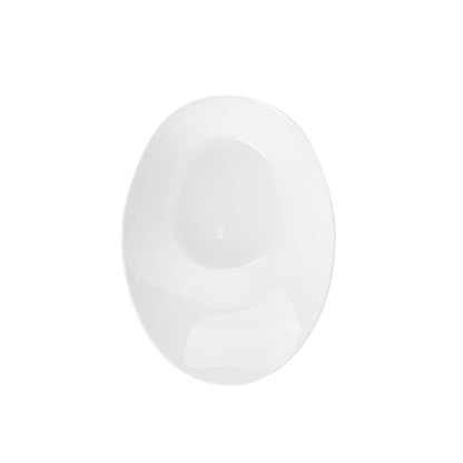 Mini Serve Oval White Plastic Ellipse Dish - 4" x 3" x 1 1/4" - 50 count box