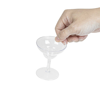 Bev Tek 2 oz Round Clear Plastic Mini Margarita Glass - 2 3/4" x 2 3/4" x 3 1/4" - 100 count box