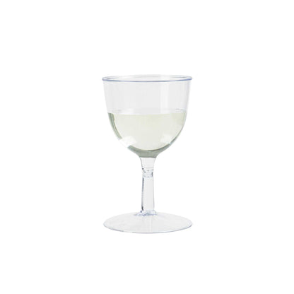 Bev Tek 2 oz Round Clear Plastic Mini Wine Goblet - 2" x 2" x 2 1/2" - 100 count box