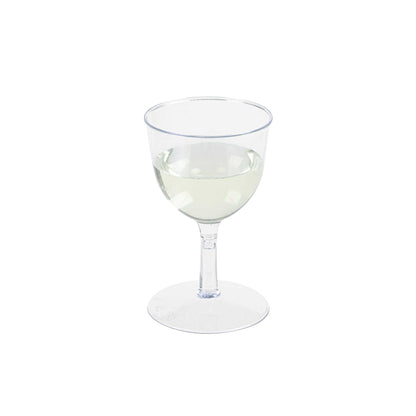 Bev Tek 2 oz Round Clear Plastic Mini Wine Goblet - 2" x 2" x 2 1/2" - 100 count box