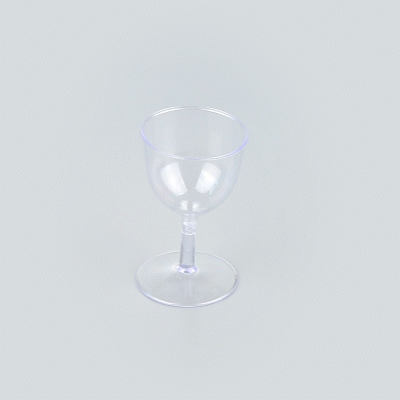 Bev Tek 2 oz Round Clear Plastic Mini Wine Goblet - 2" x 2" x 2 1/2" - 100 count box