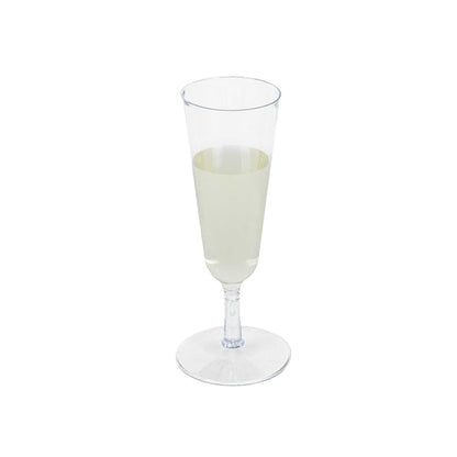 Bev Tek 2 oz Round Clear Plastic Mini Champagne Glass - 2" x 2" x 5" - 100 count box