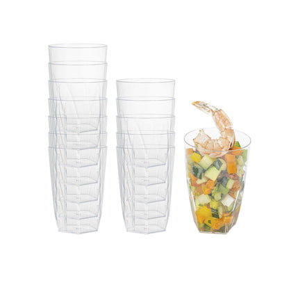 Bev Tek 5 oz Round Clear Plastic Edge Glass - 2 1/4" x 2 1/4" x 3 1/4" - 20 count box