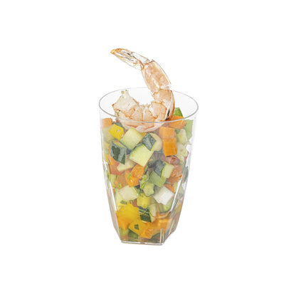 Bev Tek 5 oz Round Clear Plastic Edge Glass - 2 1/4" x 2 1/4" x 3 1/4" - 20 count box