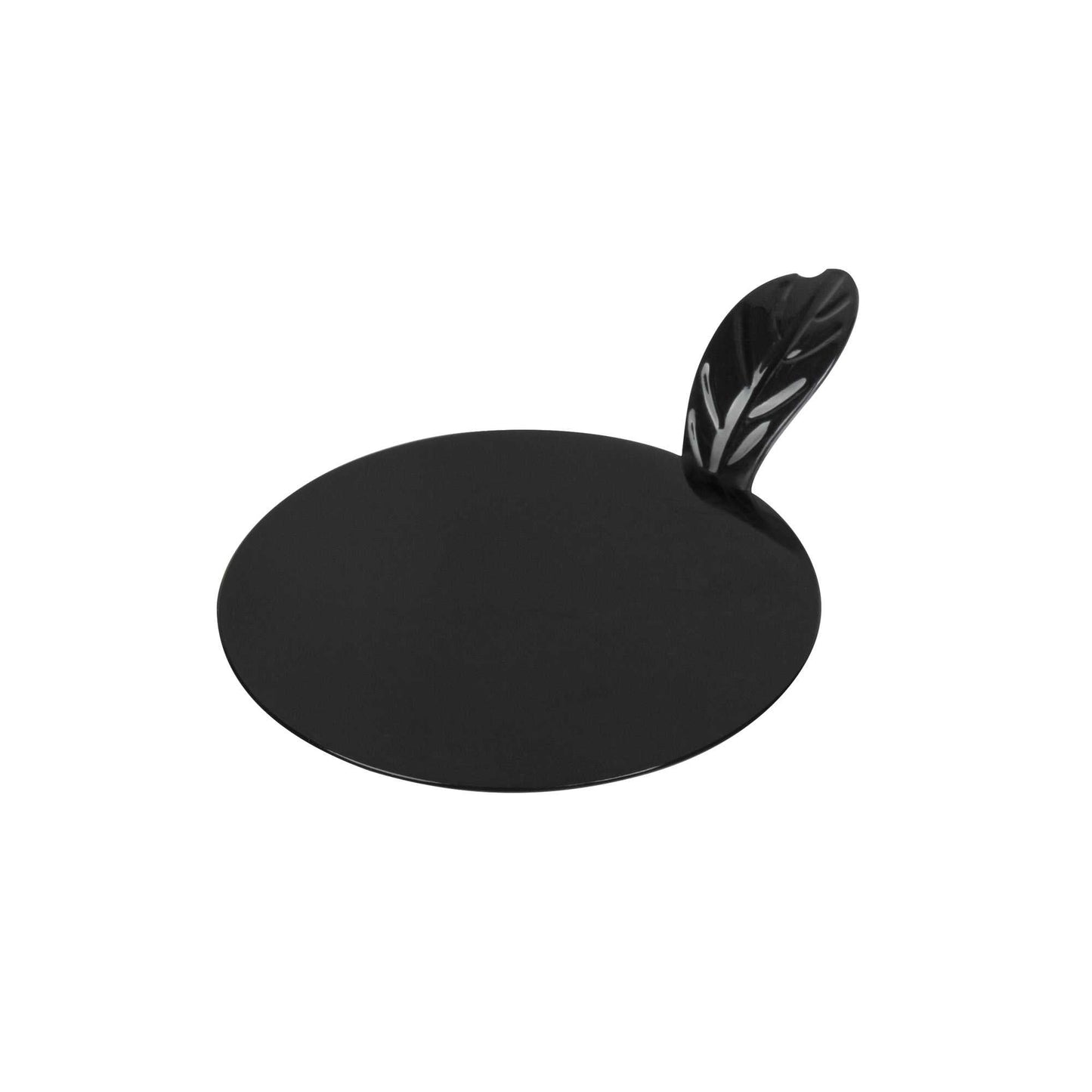 Pastry Tek Round Black Plastic Pastry Pallet - 3" x 3" x 1" - 100 count box
