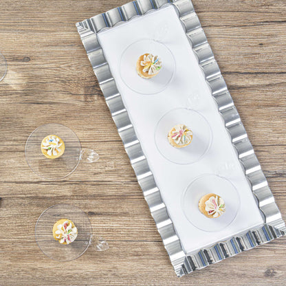 Pastry Tek Round Clear Plastic Pastry Pallet - 3" x 3" x 1" - 25 count box