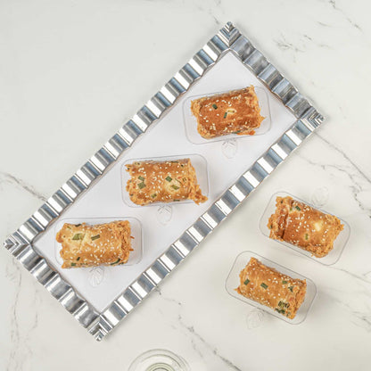 Pastry Tek Rectangle Clear Plastic Pastry Pallet - 4" x 2 1/4" x 1" - 100 count box