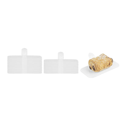 Pastry Tek Rectangle White Plastic Pastry Pallet - 4" x 2 1/4" x 1" - 100 count box