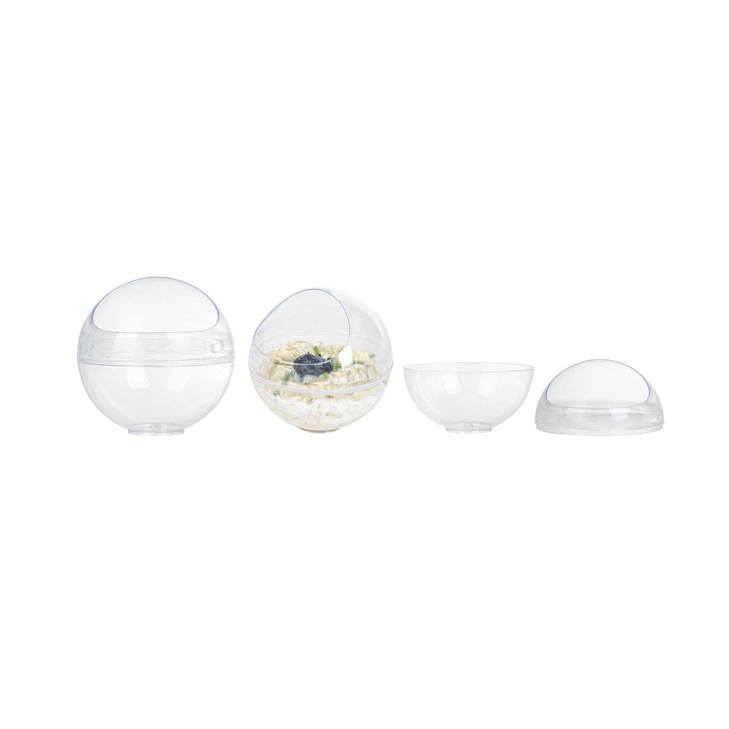 Mini Serve 3 oz Round Clear Plastic Balloon Bowl - 2 1/2" x 2 1/2" x 2 1/2" - 10 count box