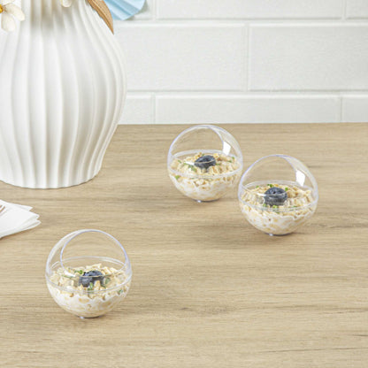 Mini Serve 3 oz Round Clear Plastic Balloon Bowl - 2 1/2" x 2 1/2" x 2 1/2" - 10 count box