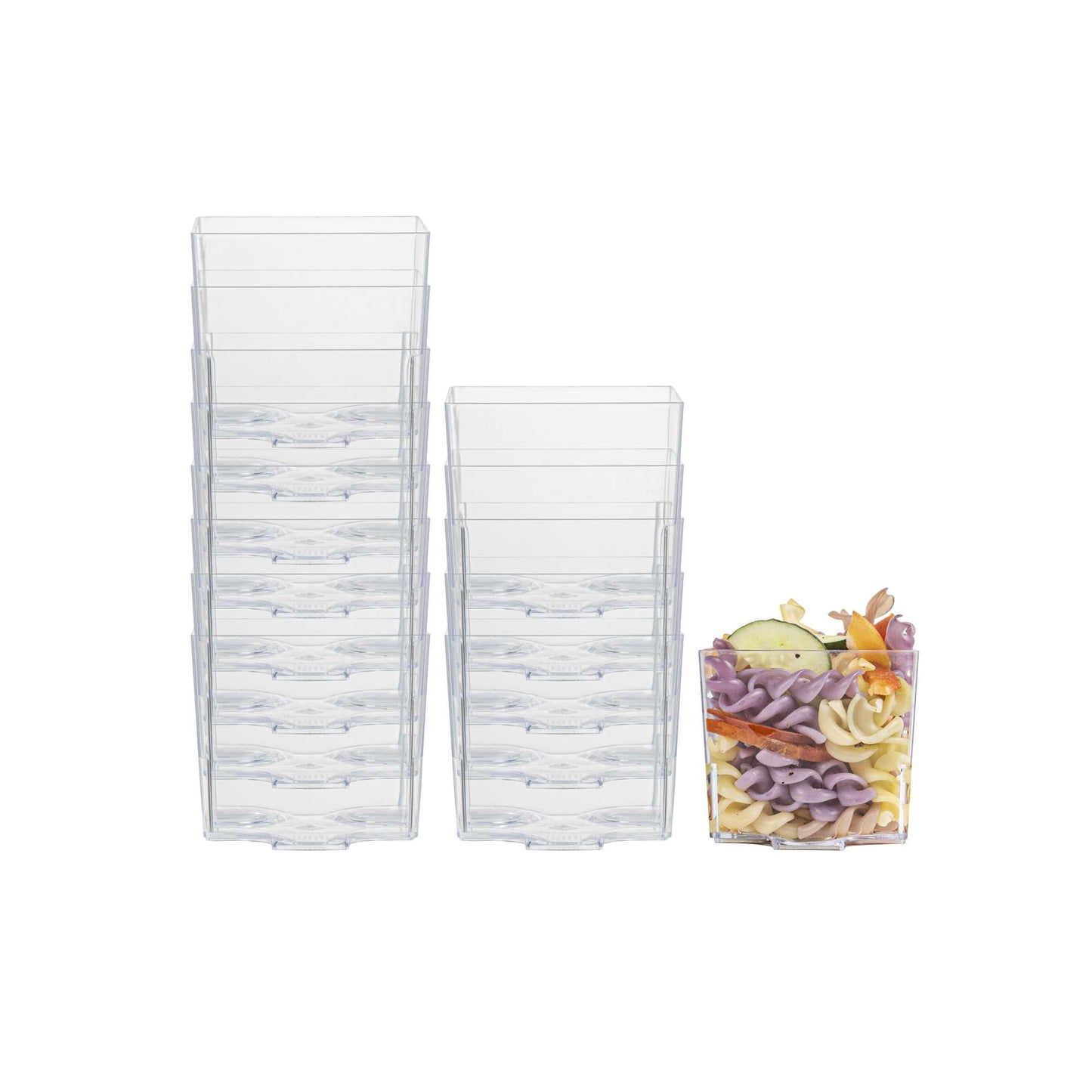 Mini Serve 5 oz Square Clear Plastic Large Quadrato Cube - 2 1/4" x 2 1/4" x 2 1/4" - 20 count box