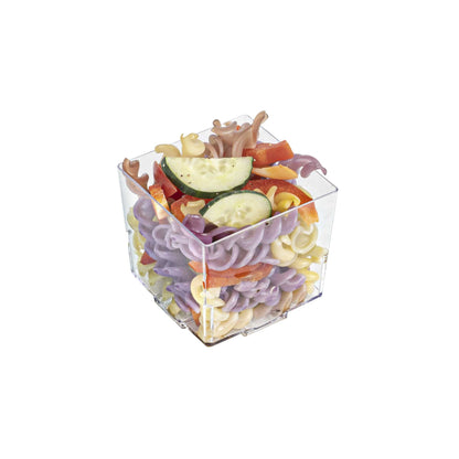Mini Serve 5 oz Square Clear Plastic Large Quadrato Cube - 2 1/4" x 2 1/4" x 2 1/4" - 20 count box