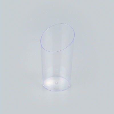 Mini Serve 5 oz Round Clear Plastic Large Incline Tube Glass - 2 1/4" x 2 1/4" x 4 1/4" - 100 count box