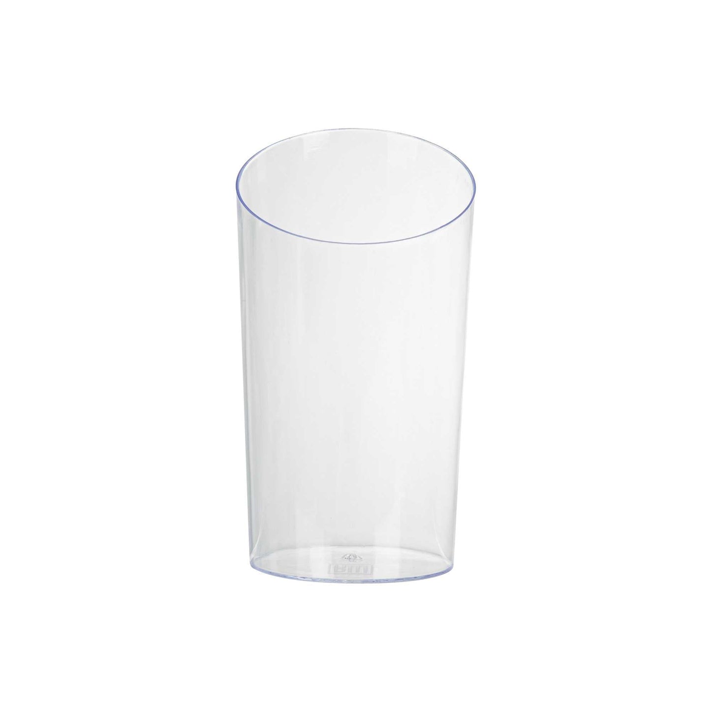 Mini Serve 5 oz Round Clear Plastic Large Incline Tube Glass - 2 1/4" x 2 1/4" x 4 1/4" - 100 count box