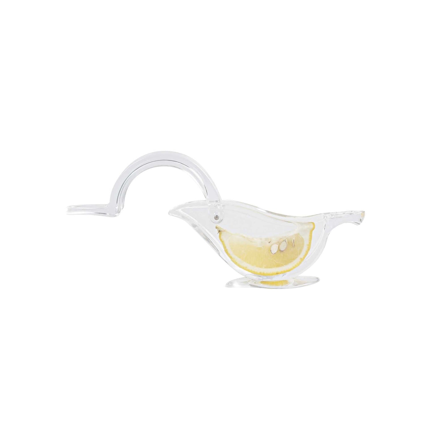 Met Lux 2 oz Clear Plastic Press Art Lemon and Lime Squeezer - 4 3/4" x 1 1/2" x 2" - 1 count box
