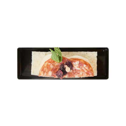 Mini Serve Rectangle Black Plastic Modern Plate - 5 1/4" x 1 3/4" x 3/4" - 100 count box