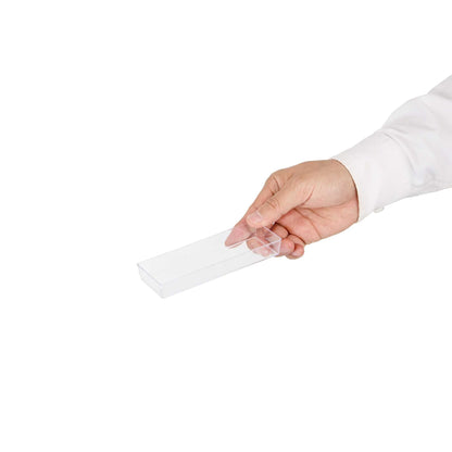 Mini Serve Rectangle Clear Plastic Modern Plate - 5 1/4" x 1 3/4" x 3/4" - 100 count box