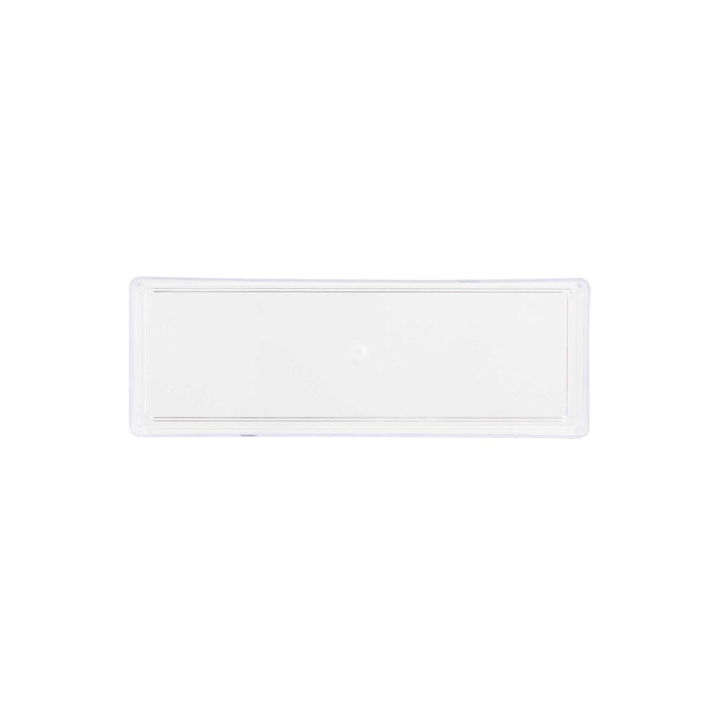 Mini Serve Rectangle Clear Plastic Modern Plate - 5 1/4" x 1 3/4" x 3/4" - 100 count box