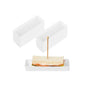 Mini Serve Rectangle White Plastic Modern Plate - 5 1/4" x 1 3/4" x 3/4" - 100 count box