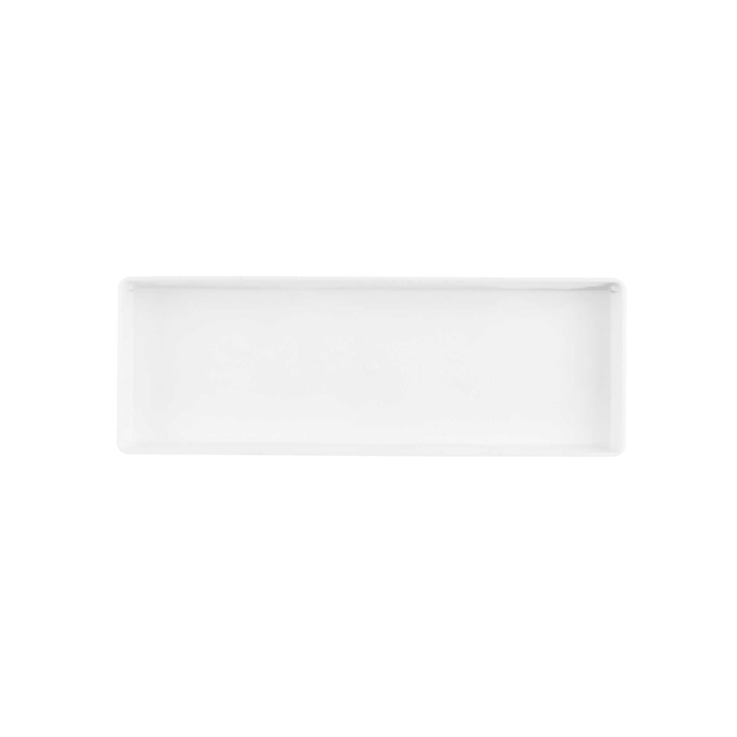 Mini Serve Rectangle White Plastic Modern Plate - 5 1/4" x 1 3/4" x 3/4" - 100 count box