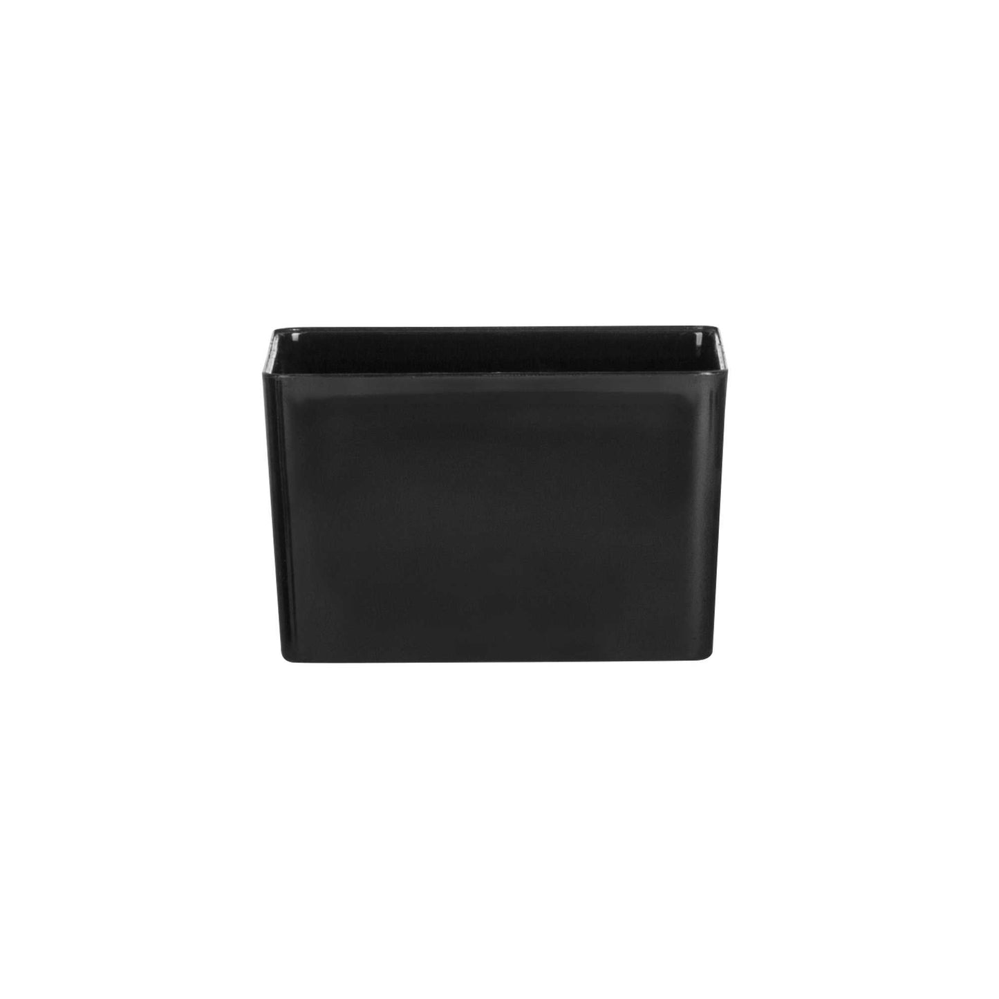 Mini Serve 2 oz Square Black Plastic Short Quadrato Cup - 1 3/4" x 1 3/4" x 1" - 100 count box