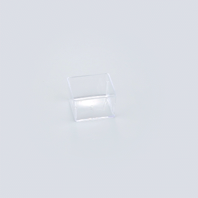 1 oz Square Clear Plastic Short Quadrato Cup - 1 3/4" x 1 3/4" x 1" - 100 count box