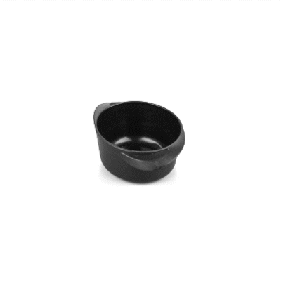 Mini Serve 3 oz Round Black Plastic Mini Infinity Pot - 3 3/4" x 2 1/2" x 1 1/4" - 100 count box