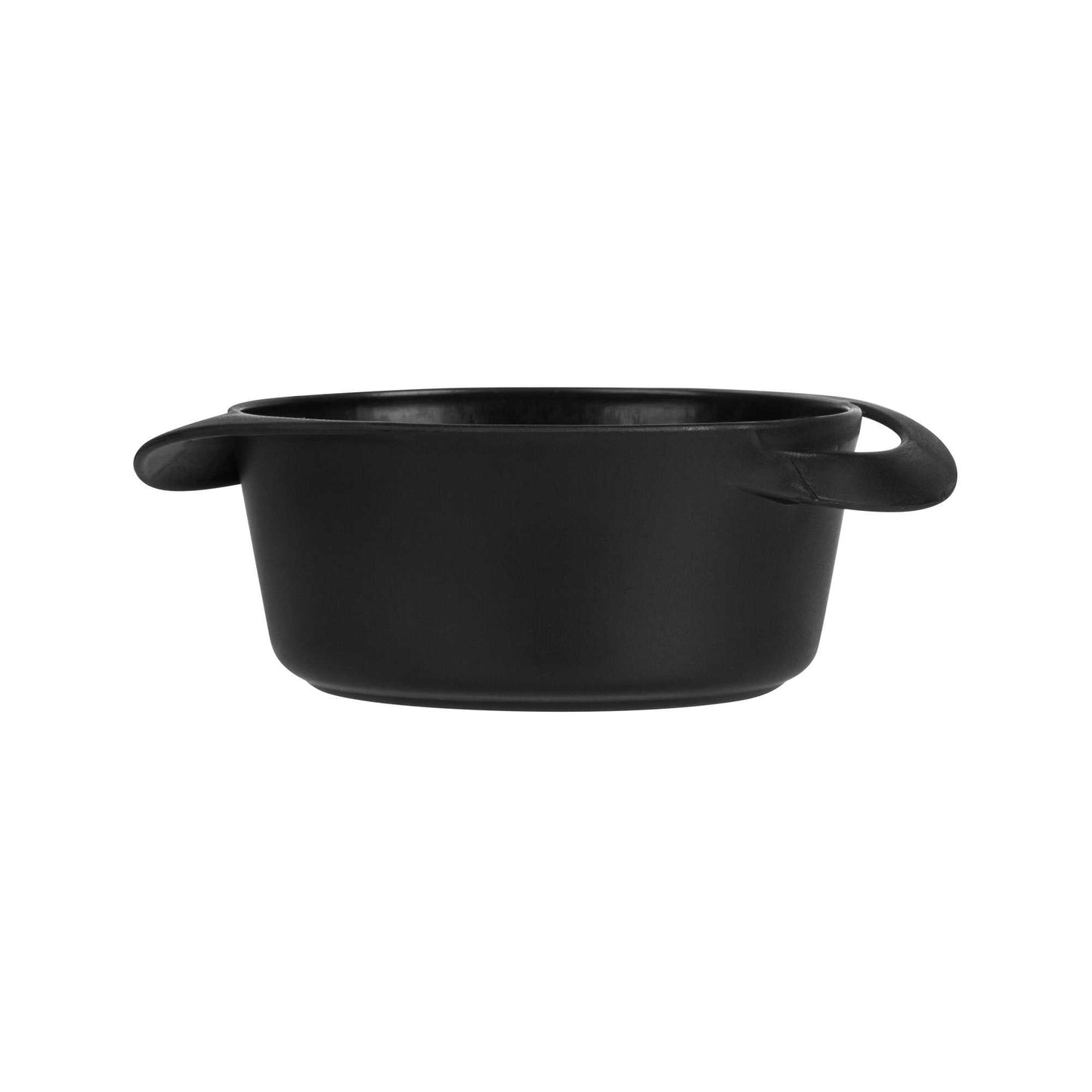 Mini Serve 3 oz Round Black Plastic Mini Infinity Pot - 3 3/4" x 2 1/2" x 1 1/4" - 100 count box