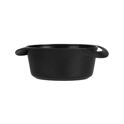 Mini Serve 3 oz Round Black Plastic Mini Infinity Pot - 3 3/4" x 2 1/2" x 1 1/4" - 100 count box