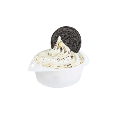 Mini Serve 3 oz Round White Plastic Mini Infinity Pot - 3 3/4" x 2 1/2" x 1 1/4" - 100 count box