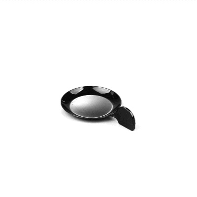 Mini Serve Fish Black Plastic Tasting Plate - 3 3/4" x 2 1/2" x 1" - 100 count box