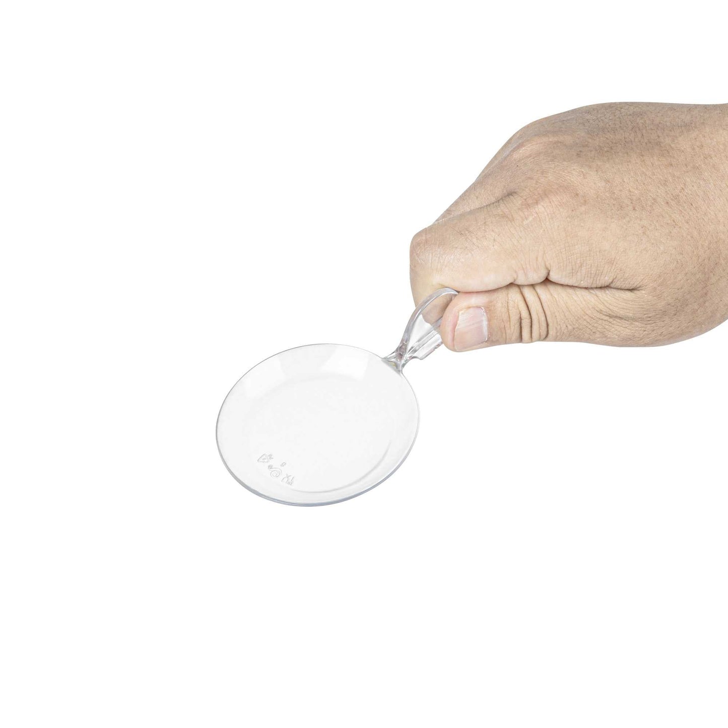 Mini Serve Fish Clear Plastic Tasting Plate - 3 3/4" x 2 1/2" x 1" - 100 count box
