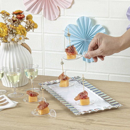Mini Serve Fish Clear Plastic Tasting Plate - 3 3/4" x 2 1/2" x 1" - 100 count box