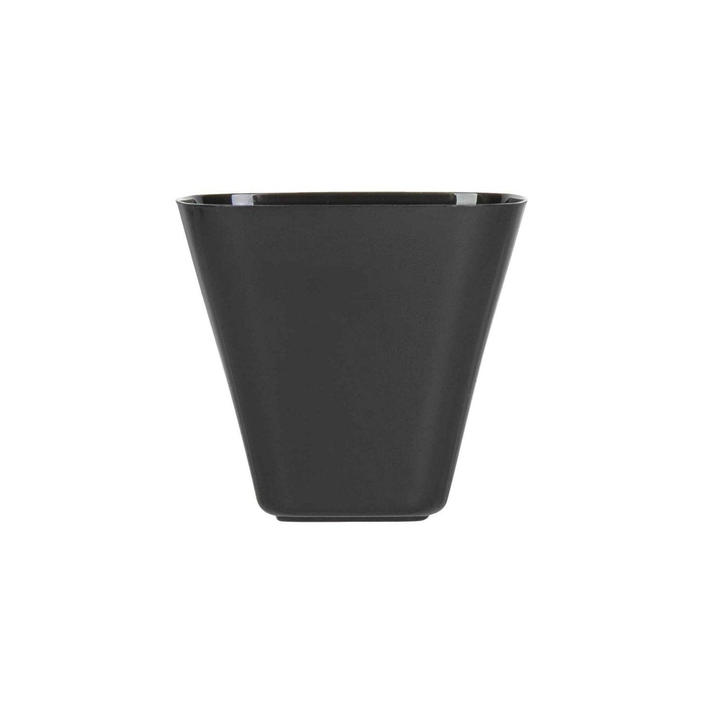 Mini Serve 4 oz Square Black Plastic Bellissima Tasting Cup - 2 1/2" x 2 1/2" x 2 1/4" - 100 count box