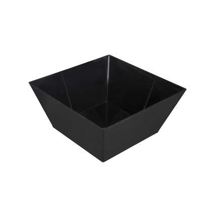 Maxi Serve 18 oz Square Black Plastic Medium Modern Bowl - 6 3/4" x 6 3/4" x 3" - 25 count box