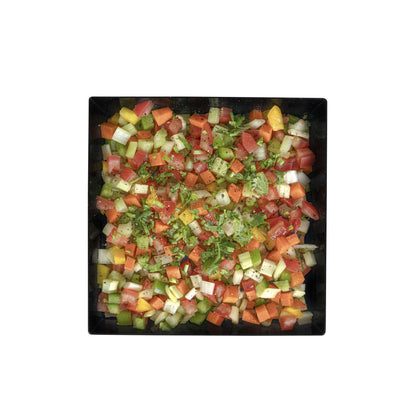 Maxi Serve 18 oz Square Black Plastic Medium Modern Bowl - 6 3/4" x 6 3/4" x 3" - 25 count box