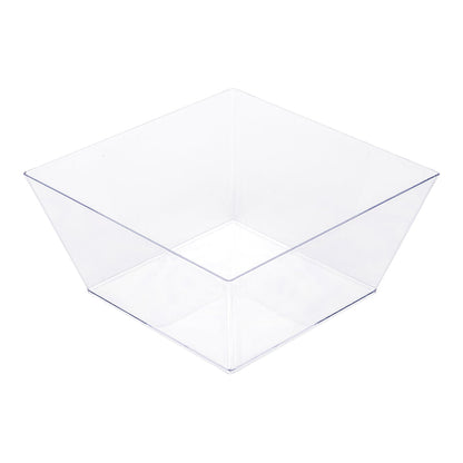 Maxi Serve 18 oz Square Clear Plastic Medium Modern Bowl - 6 3/4" x 6 3/4" x 3" - 25 count box