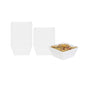 Maxi Serve 18 oz Square White Plastic Medium Modern Bowl - 6 3/4" x 6 3/4" x 3" - 25 count box