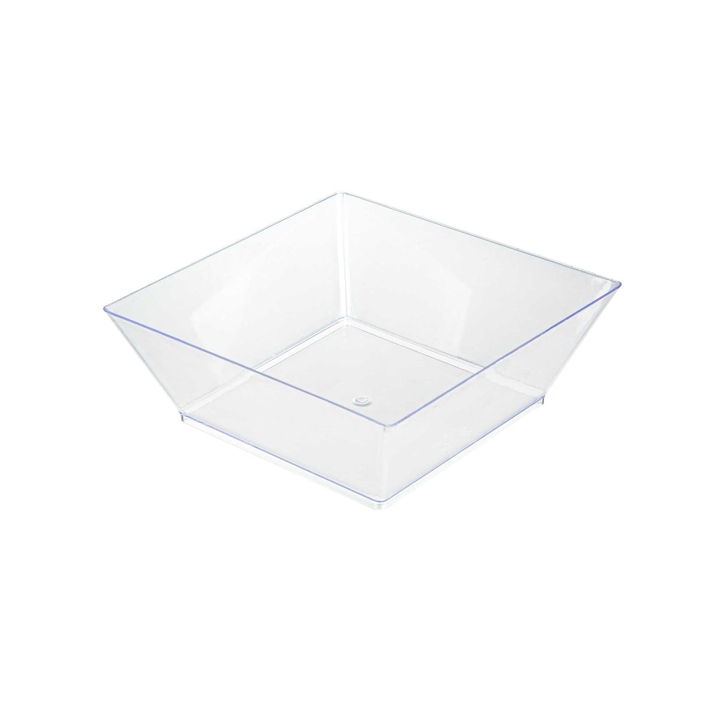 Maxi Serve 10 oz Square Clear Plastic Small Modern Bowl - 4 1/4" x 4 1/4" x 1 1/2" - 25 count box