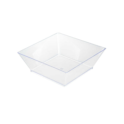 Maxi Serve 10 oz Square Clear Plastic Small Modern Bowl - 4 1/4" x 4 1/4" x 1 1/2" - 25 count box