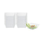 Maxi Serve 10 oz Square Clear Plastic Small Modern Bowl - 4 1/4" x 4 1/4" x 1 1/2" - 25 count box