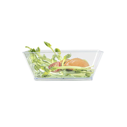 Maxi Serve 10 oz Square Clear Plastic Small Modern Bowl - 4 1/4" x 4 1/4" x 1 1/2" - 25 count box