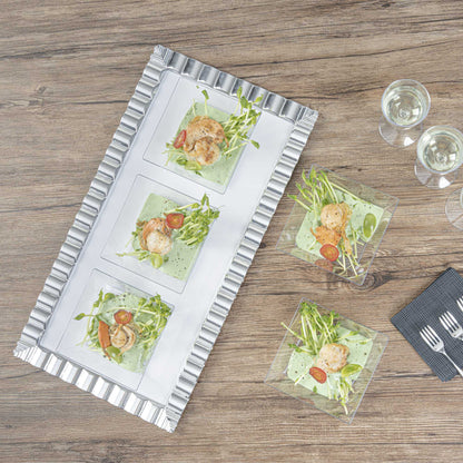 Maxi Serve 10 oz Square Clear Plastic Small Modern Bowl - 4 1/4" x 4 1/4" x 1 1/2" - 25 count box