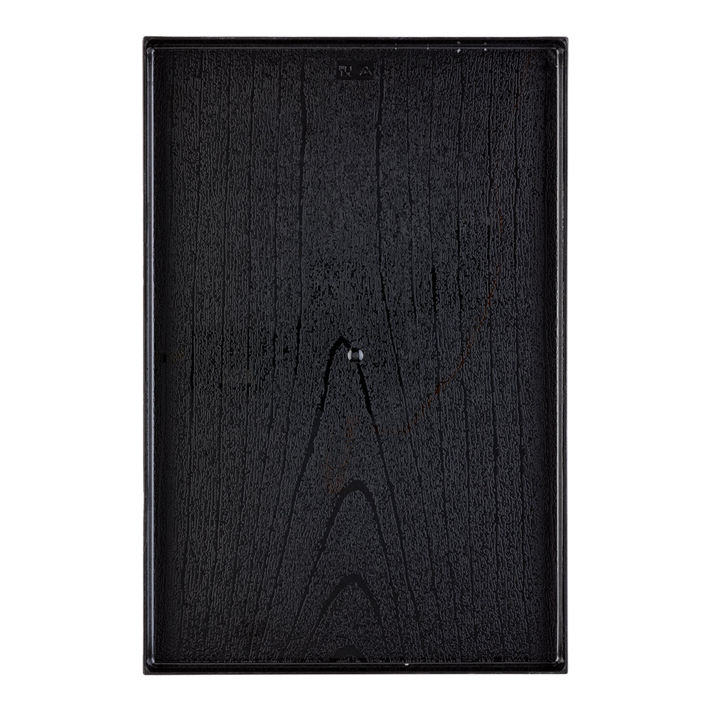 Maxi Serve Rectangle Black Plastic Small Tray - Faux Wood Grain - 10 1/2" x 7" - 25 count box