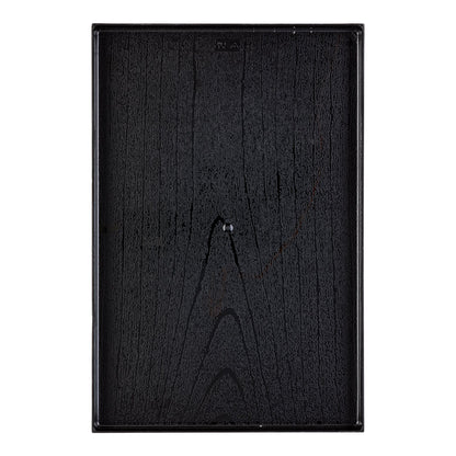 Maxi Serve Rectangle Black Plastic Small Tray - Faux Wood Grain - 10 1/2" x 7" - 25 count box