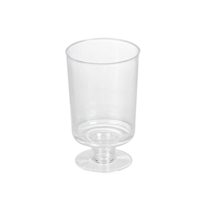 Mini Serve 1 oz Round Clear Plastic Lufthansa Drinking Cup - Stackable - 1 1/2" x 1 1/2" x 2 1/2" - 100 count box